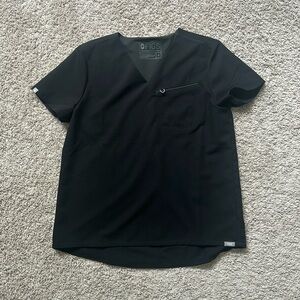 Fish scrub top, discontinued style black S NWOT